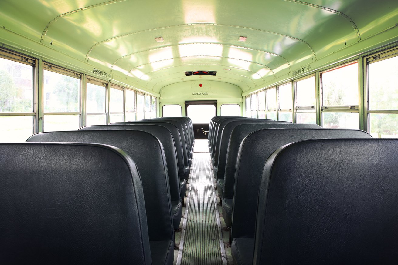 Interior of an Old School Bus