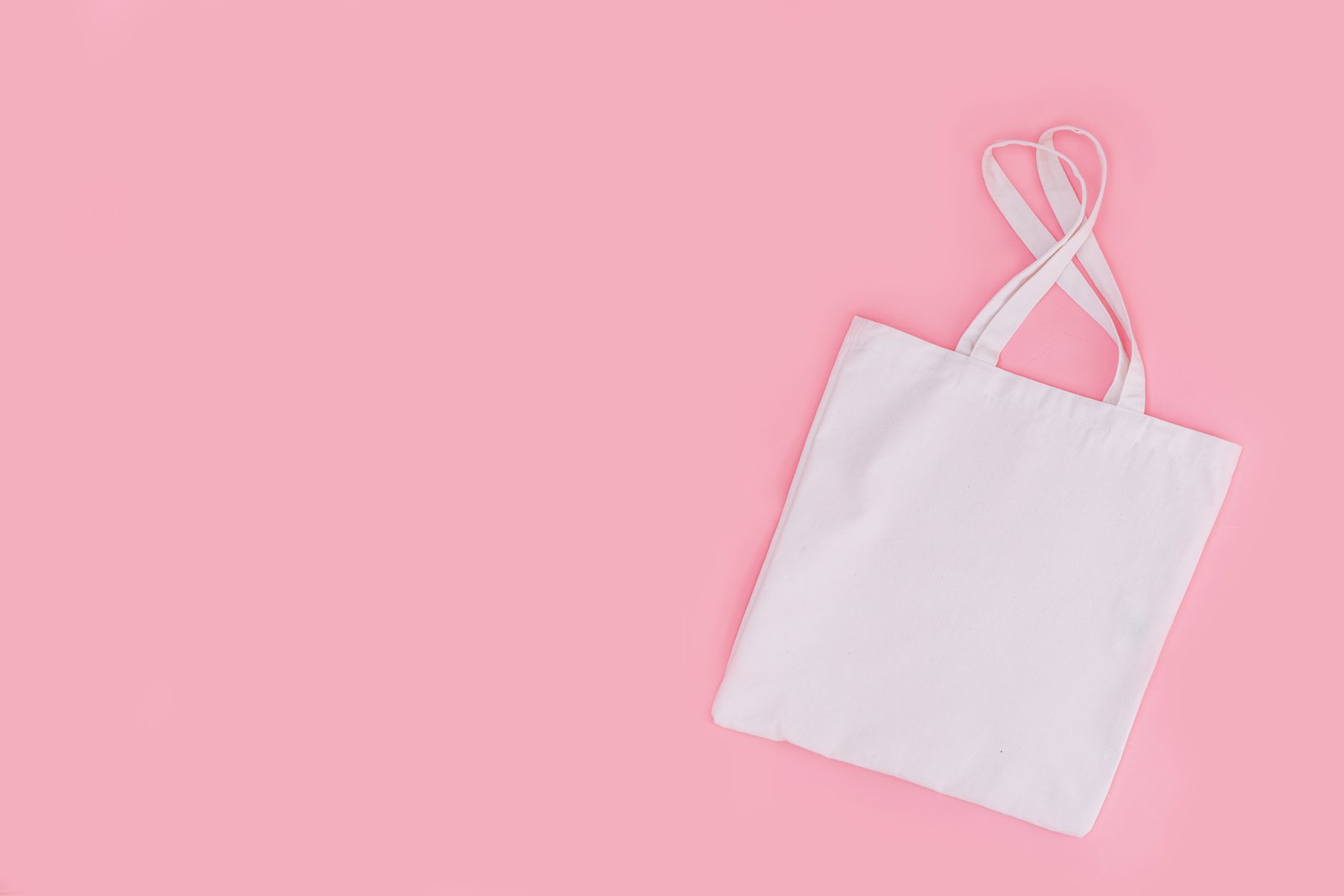 Tote Bag on Pink Background 